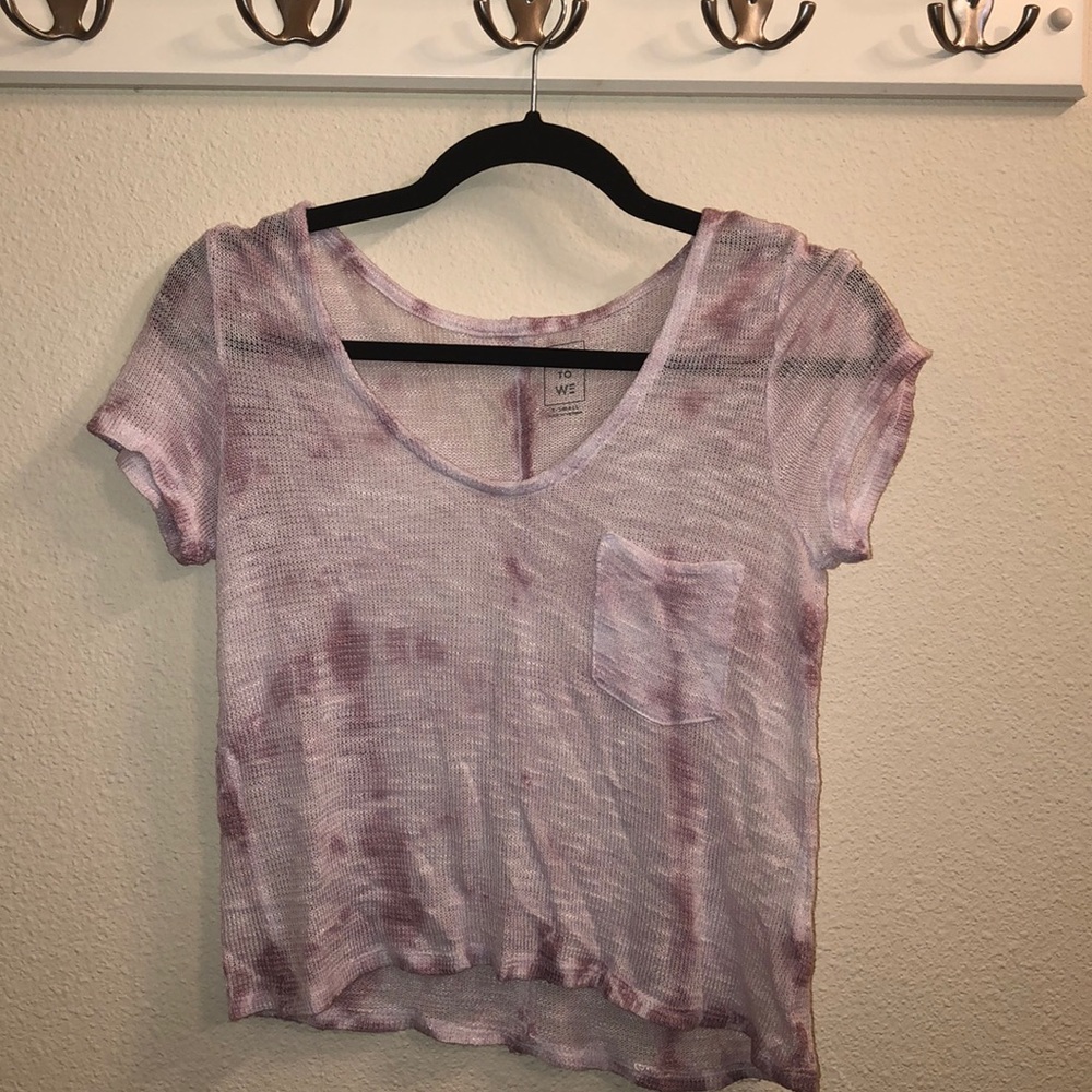 Light pink tie dye mesh shirt
